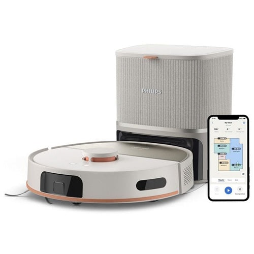 Philips XU5100/20 HomeRun 5000 Series Robot Vacuum Cleaner, 10,000 Pa, wet/dry cleaning, automatic emptying, laser navigation, 200 min runtime