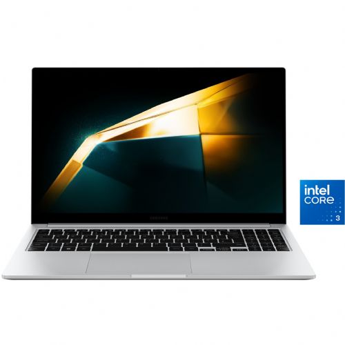 Prenosnik Samsung Galaxy Book 4, Intel Ultra 3-100U/8 GB/SSD 256 GB NVMe/39,6 cm (15,6"), FHD/DE/Win11Pro, srebrne barve