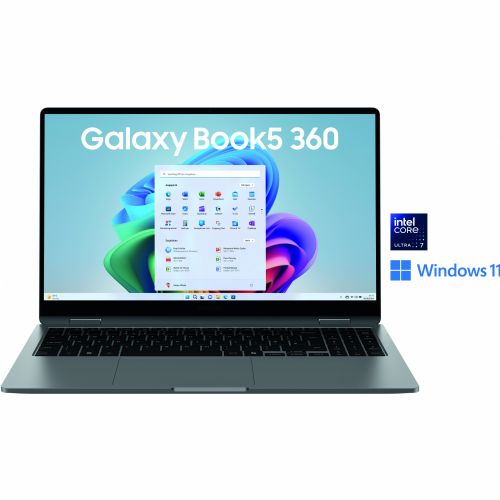 Prenosnik Samsung Galaxy Book5 360 Intel Ultra 7-256V/16GB/SSD 512GB NVMe/39,6 cm (15,6") FHD AMOLED 500niti Touch/DE/Win11Pro, siv