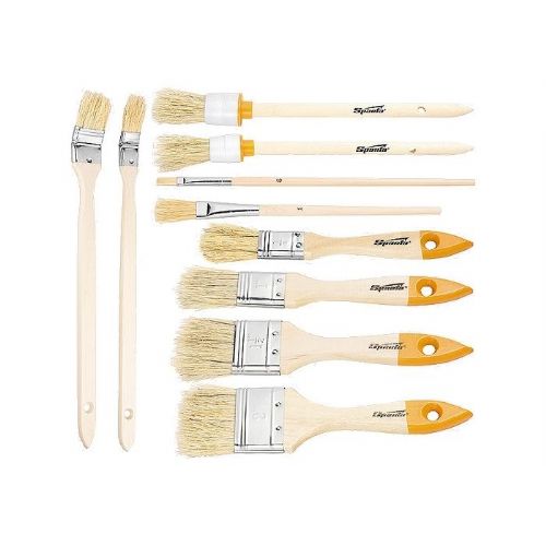 Set of 10 hobby paint brushes