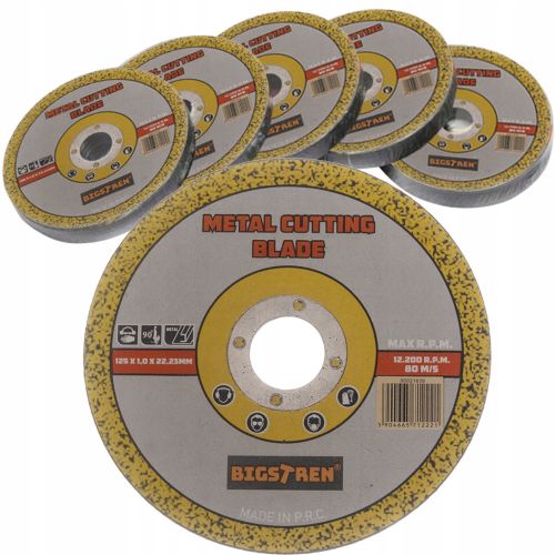 Set of 50x 1mm metal cutting disc 125mm 12,200rpm