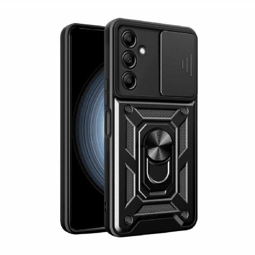 Armor Ring Silikonhülle mit Kameraschutz für Samsung Galaxy A57 – Schwarz