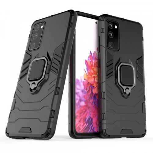 Armor Ring Silicone Case for Samsung Galaxy A03s A037 - Black