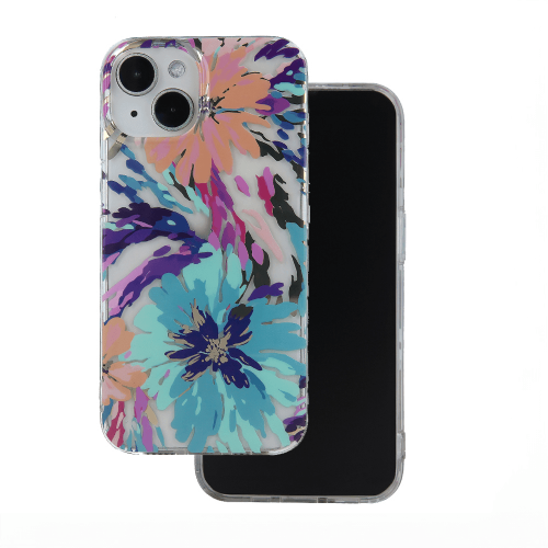 Flower Fantasy Silicone Case for iPhone 16 Plus - mint