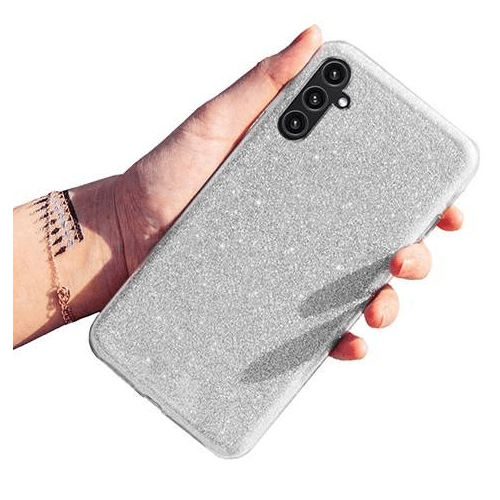 Bling Glitter Silicone Case for iPhone 15 Pro Max - Silver