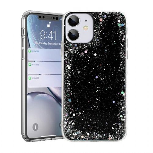 SPARKLE glitter silicone case for Samsung Galaxy A02s A025 - black