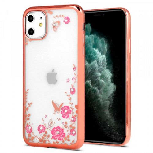 Silicone case with flowers for Samsung Galaxy A22 A225 LTE - pink