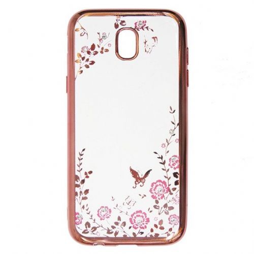 Silicone case with flowers for Samsung Galaxy J3 2017 - pink