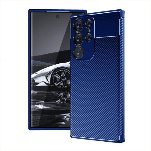 Silicone case for Samsung Galaxy S23 Ultra 5G - matte carbon blue