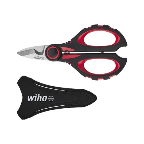 Wiha electrician's scissors 160 mm, for cables up to 50 mm², solid blade, ergonomic handle, protective case