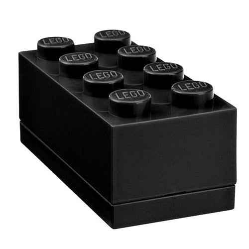 Lego Mini Box Aufbewahrungsbox, Baustein 8, schwarz