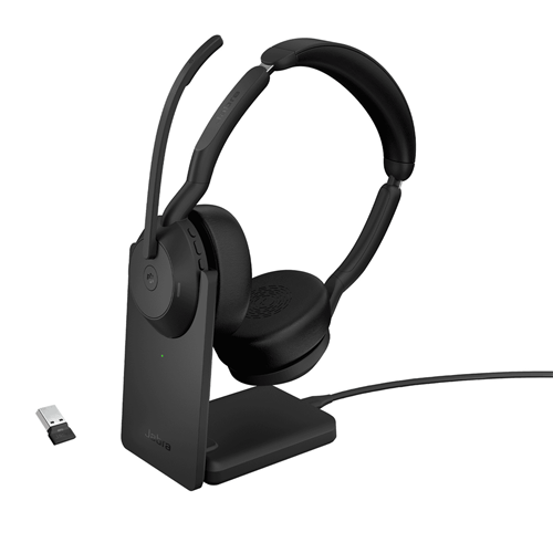 Slušalke Jabra Evolve2 55, s polnilno postajo, Bluetooth, Stereo, Microsoft Teams, USB-A, Link380a, črna