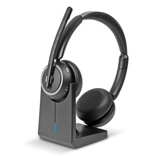 Lindy L118 wireless headphones, Bluetooth, microphone with AI for noise cancellation, charging station, 50 hours of operation