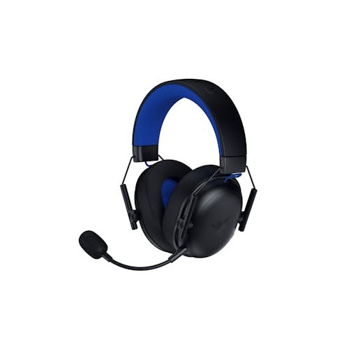 Slušalke Razer BlackShark V3 X Hyperspeed za PlayStation (črne/modre, 2,4 GHz adapter, Bluetooth, USB)