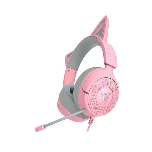 Slušalke Razer Kraken Kitty V3 Pro Quartz (roza/siva, Bluetooth, USB adapter, USB kabel)