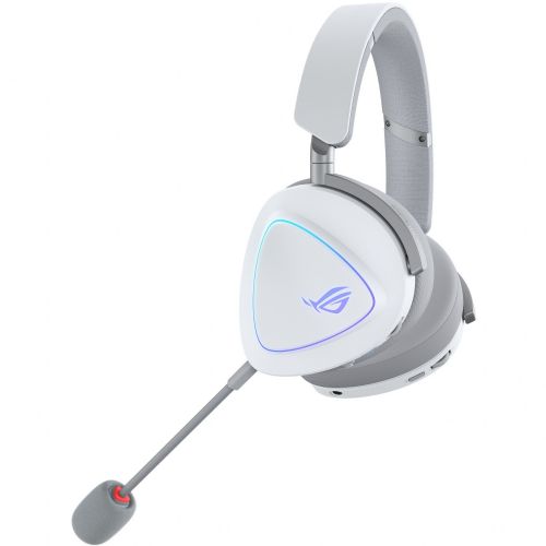 Slušalke Asus ROG Delta II bele, brezžične, Bluetooth, 50 mm gonilniki, 7.1 virtualni zvok, odstranljiv mikrofon