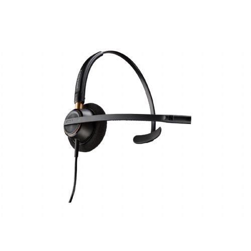 HP Poly EncorePro 510 single-sided headset, adjustable microphone, noise reduction technology, reinforced construction, EURO cable