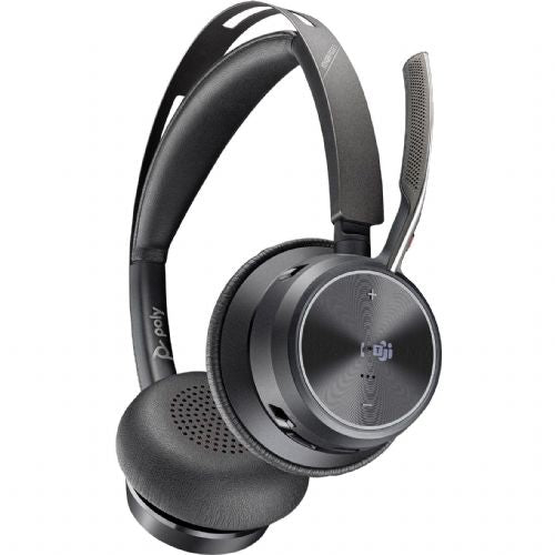 Slušalke HP Poly Voyager Focus 2 USB-CC (črne, s certifikatom Microsoft Teams, adapterjem USB-C/-A, polnilnikom)