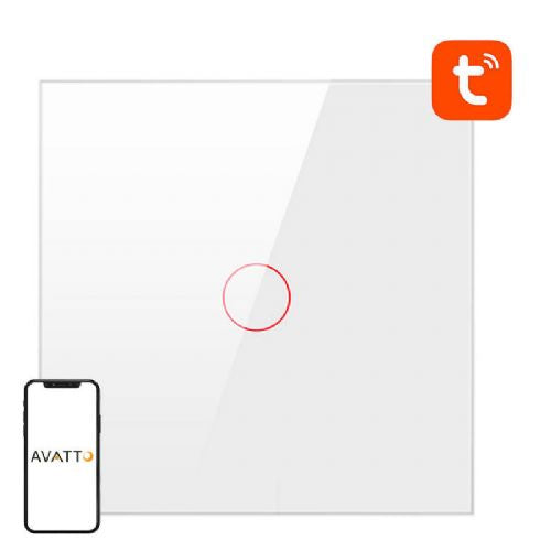 Pametno stikalo za luč WiFi Avatto TS02-EU-W1 1 smerno TUYA (belo)