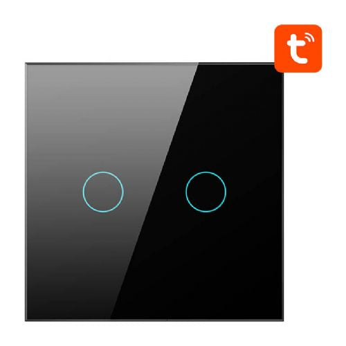 Interruttore intelligente ZigBee Avatto ZTS02-EU-B2 a 2 vie TUYA (nero)