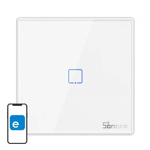 Pametno brezžično stensko stikalo Sonoff T2EU1C-RF 433MHz (1-kanalno)