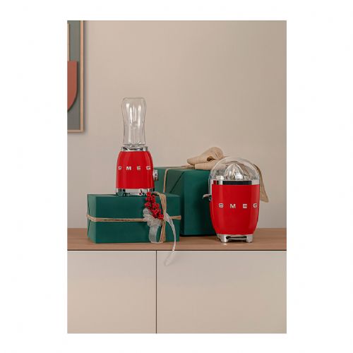 Smeg CJF11RDEU Entsafter, rot, 70 W, Edelstahl, Tropfstopp, Fruchtfleischfilter
