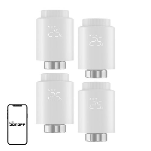 Sonoff TRVZB smart thermostat set of 4, ZigBee connection, smart schedules, open window detection, frost protection, remote control