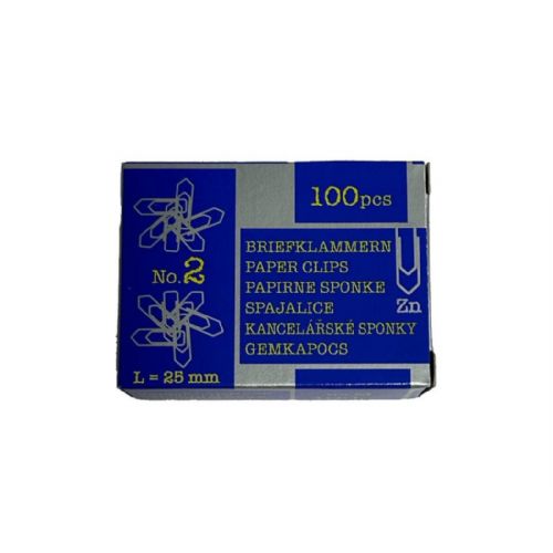 Niko paper clips No. 2, 25 mm, metal, 100 pieces