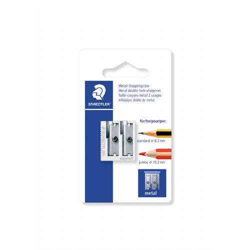 Staedtler metal double sharpener, in blister pack