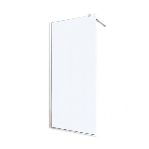 Glass shower screen BASIC, 110x200cm, 8mm, Easy Clean, chrome profiles and bar