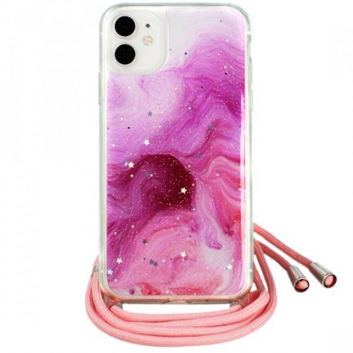 Storm silicone case with lanyard for iPhone 12 / 12 Pro - pink