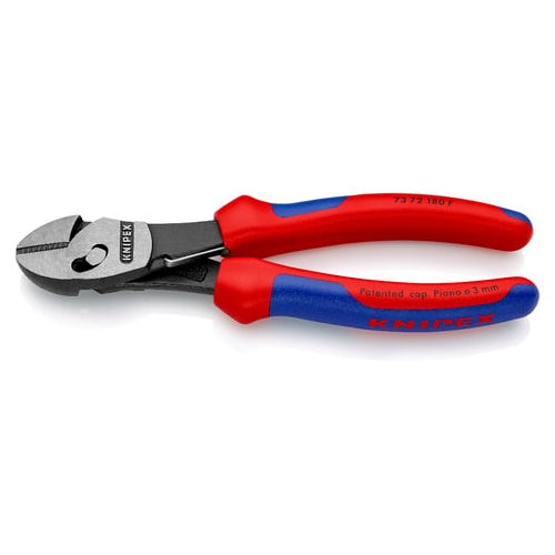 Knipex TwinForce side-cutting pliers (red/blue, 7372180F, with opening spring)
