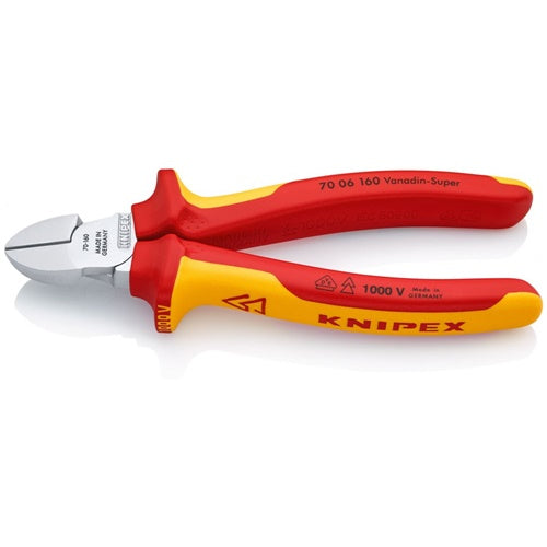 Knipex 70 06 160 side cutting pliers, red/yellow