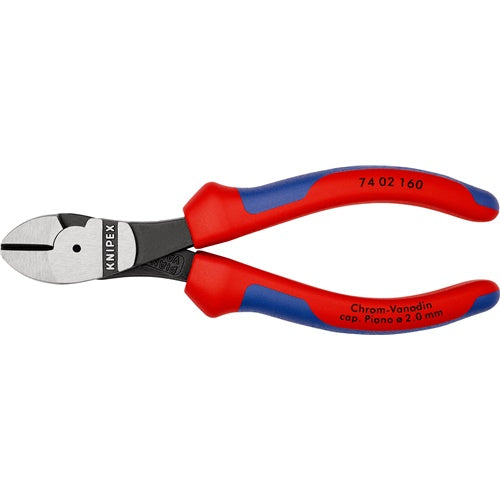 Knipex 74 02 160 side cutting pliers, red/blue