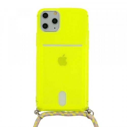 Summer silicone case with lanyard for iPhone 12 Pro Max - lime