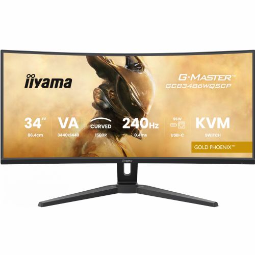 Monitor Iiyama G-Master GCB3486WQSCP Gold Phoenix 86,4 cm (34"), 3440x1440 (WQHD), VA, 500 cd/m2, 21:9 ukrivljen
