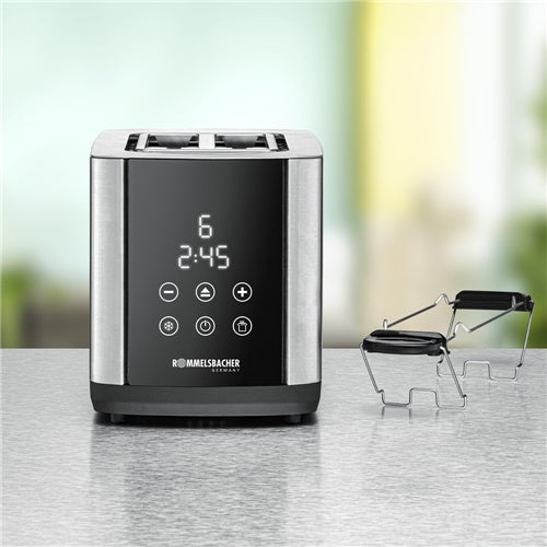 Toaster Rommelsbacher Sunny TO 850, 800W, za 2 rezini toasta, nerjaveče jeklo/črna