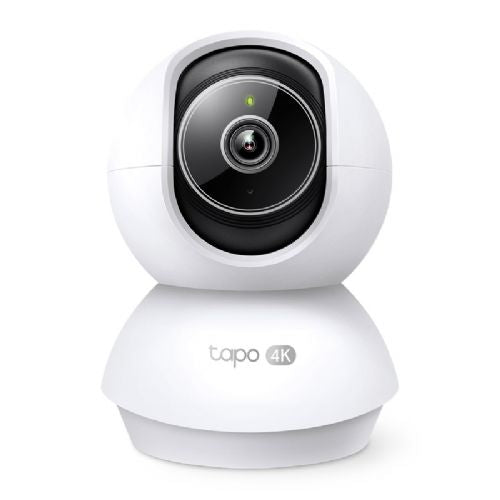 Telecamera di sicurezza Wi-Fi TP-Link Tapo C250 da 8 MP con risoluzione 4K, funzione pan/tilt, modalità notturna e impostazioni personalizzabili.