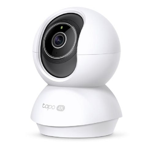 Telecamera di sicurezza Wi-Fi TP-Link Tapo C250 da 8 MP con risoluzione 4K, funzione pan/tilt, modalità notturna e impostazioni personalizzabili.