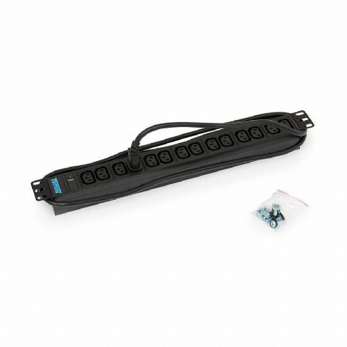 Triton power strip, 48 cm, 14 x Euro C13, ALU, UPS, black