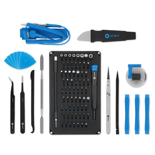 iFixit Pro Tech Toolkit, 86-piece (black-blue, for electronics repairs)
