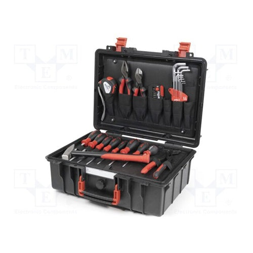 Wiha Basic L universal tool set for mechanics (black/red, 36-piece, with case)