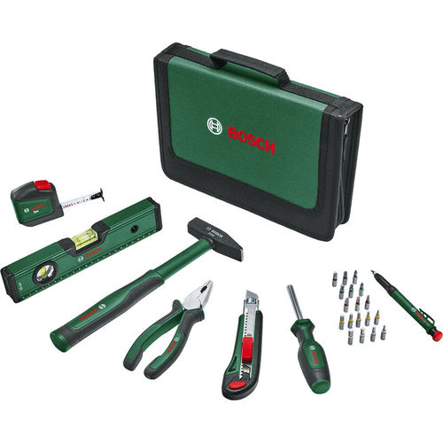 Bosch Universal Hand Tool Set, 25-piece (green, with tool bag)