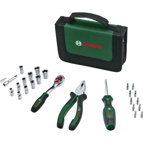 Bosch Universal Starter Tool Set, 26-piece (green/black, with zipped textile case)