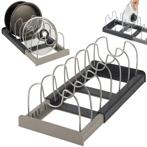 Universal adjustable organizer for pots and lids