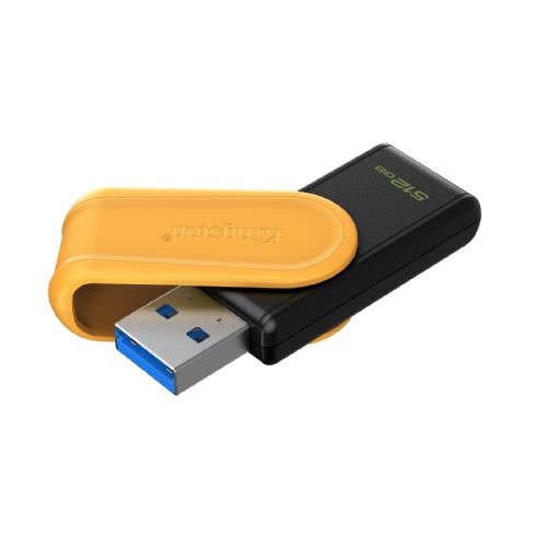 USB disk Kingston 512GB DT Exodia S, 3.2 Gen1, črn/rumen, z vrtljivim pokrovčkom DTXS/512GB