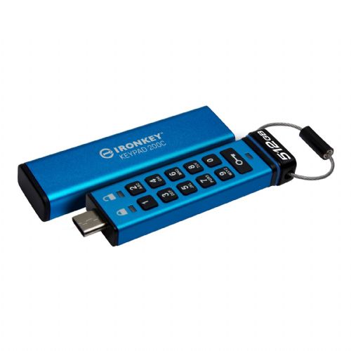 USB disk Kingston Ironkey 512GB Keypad 200C, USB-C 3.2, FIPS 140-3 Level 3, AES-256 bit, PIN IKKP200C/512GB