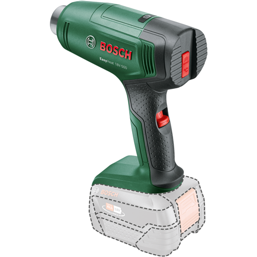 Bosch EasyHeat 18V-500 hot air fan (solo, 18 volts, green/black, without battery and charger, POWER FOR ALL ALLIANCE)