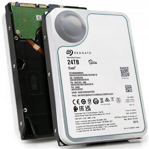Vgradni obnovljen trdi disk Seagate Exos 24 TB (SATA 6 Gb/s, 3,5")