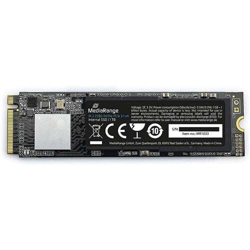 Vgradni SSD MediaRange MR1033 1TB (PCie 3.1 x4 (20Gb/s), NVMe, M.2 2280, intern)
